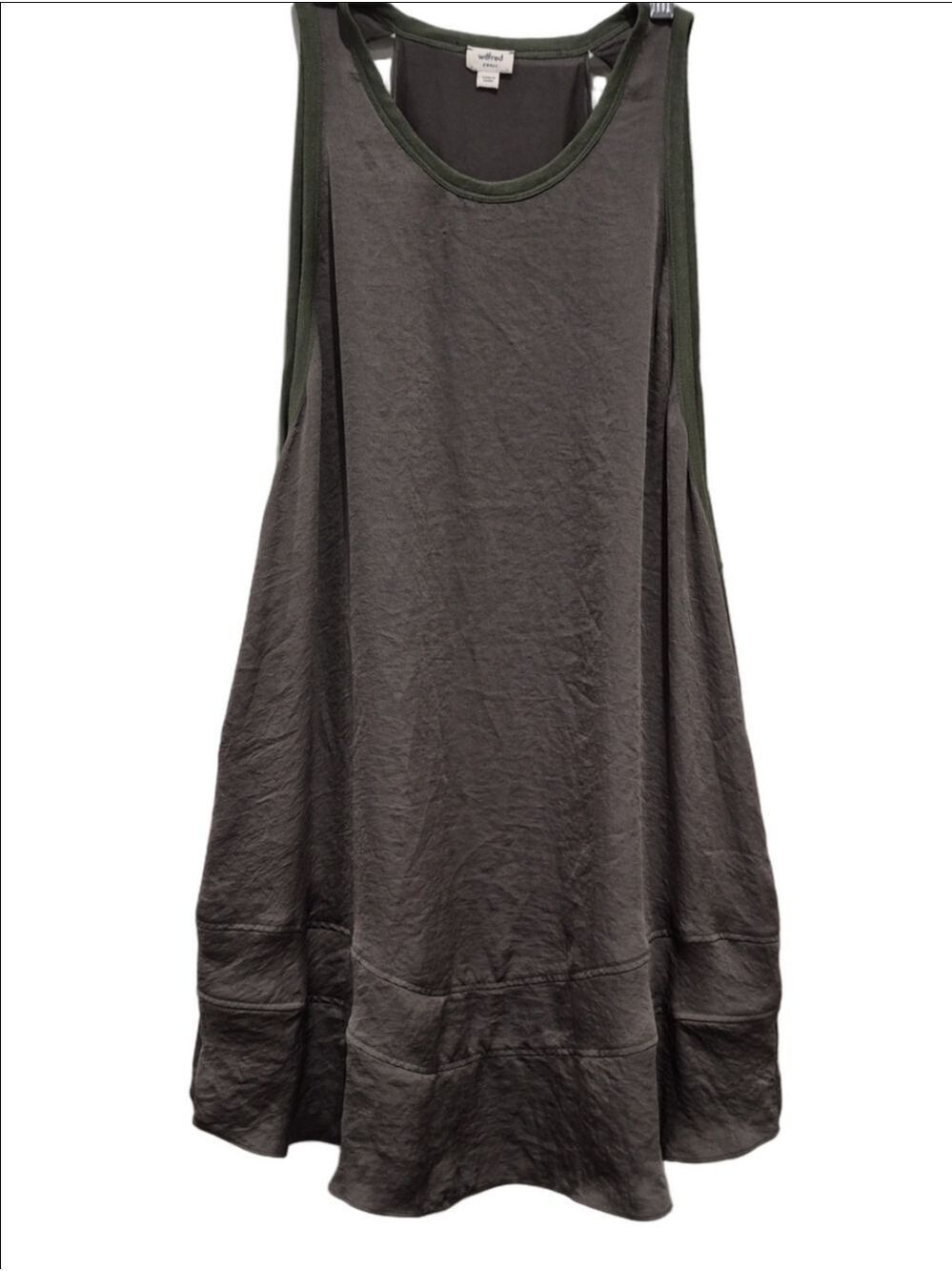 Wilfred Aritzia Olive Green Racerback Cutout Mini Dress - Size Small